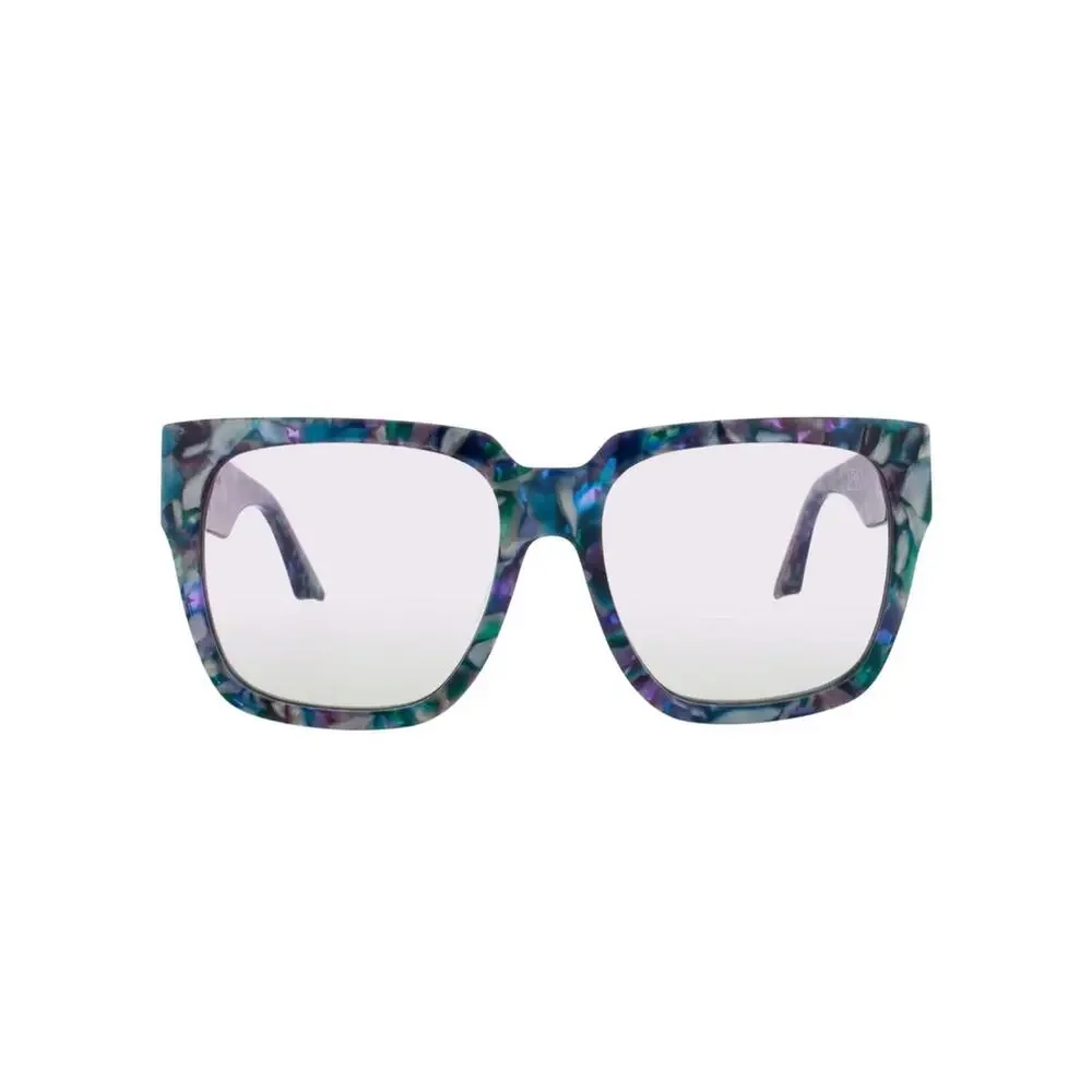 New Anna Karin Karlsson Coco Stories Winter Square Sunglasses Blue-Purple Marble